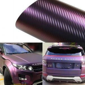 Blueshyhall Film Covering Carbone Violet Mat Voiture. Carbon Film Autocollant Exterieur pour Voiture Carrosserie, Moto, V&eacute;los, Film Auto &Eacute;tanche Adh&eacute;sif, Film Covering Violet Voiture (75 x 152 cm) (Blueshyhall, neuf)