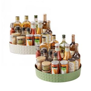 SVOCK 2 Pièces Plateau Tournant Placard Cuisine, Rangement Cuisine Organisateur Rangement Epices, Lazy Susan Plateau Tournant Cuisine, Multifonctionnel Plateau Tournant Cuisine (SVOCK for Quality Life, neuf)