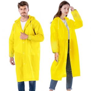AOKITO Poncho de Pluie pour Femmes et Hommes - Imperméable Réutilisable et Étanche, Cape de Pluie en Matériau Eva Respirant pour la Randonnée, le Vélo, le Camping et les Voyages (Jaune) (HEALTH YOUR PETRICA  S.R.L., neuf)