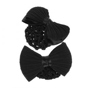 NOLITOY 2 Pièces Coiffure en filet porte-chignons filet à cheveux femme pince à chignon support de chignon à cheveux dames chignon filet à cheveux filet à chignon pour femme en tissu Noir (shanjingfen, neuf)