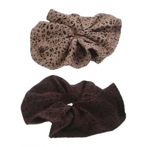 MUCKLILY Lot de 2 &Eacute;lastiques pour Cheveux L&eacute;opard pour Cheveux &Eacute;pais Grosse Taille Motif Animal Imprim&eacute; Accessoires Coiffure Extensibles pour Queue de Cheval Basse au Quotidien (Senike, neuf)