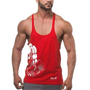 Cabeen Homme Musculation Débardeur sans Manche Maillot de Corps Tank Top Fitness Gym,S,Rouge (CSJ SHOP, neuf)