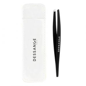 Dessange - Pince a Epiler - Mors Biais - Noir - Design Miniamaliste - Pince a Epiler Biseauté - Accessoires de Beauté - Poils fins - Confortable (La Brosse et Dupont, neuf)