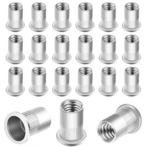 Insert M4 Ecrou a Sertir Rivet Metal Fileté 80 Pièces Insert Inox Fileté Metal Écrous à Riveter Aveugle Rivet Fileté pour Métal Plastique etc (wodemeilon, neuf)