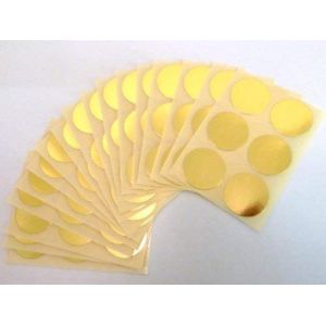 102 étiquettes (25 mm de diamètre, brillants ronds autocollants Doré-rondes autocollantes (Minilabel, neuf)