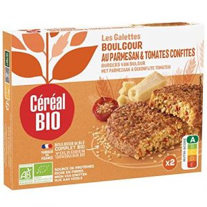 CÉRÉAL BIO GALETTES BOULGHOUR DE BLÉ PARMESAN ET TOMATES CONFITES SANS VIANDE 200G, CEREAL BIO, LOT DE 4 (IC-Boutique, neuf)