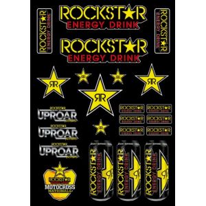 KIT STICKERS ENERGY MOTO ROCKSTAR SPONSOR MTB COMPATIBLE POUR KTM HONDA YAMAHA KTM CROSS ENDURO CASQUE (72) (CMR DESIGN, neuf)