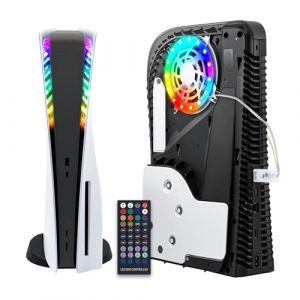 Mcbazel PS5 RGB LED Lighting Strip, PS5/PS5 Slim/PS5 Pro LED Strip Light Décoration lumineuse Compatible avec la console Playstation 5/PS5 Slim Digital & Disc Edition/PS5 Pro avec Télécommande (TransChased, neuf)