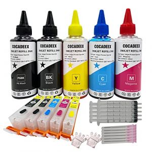 COCADEEX Kit de Recharge d'encre 580XXL pour imprimante Canon PGI-580XXL CLI-581XXL, PIXMA TS6150 TS6151 TS6250 TS6251 TS6350 TS6351 TS705 TR7550 TR8550 TS9550 TS9551C K BK C M Yan (ZHUHAIHUICAI, neuf)