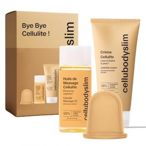 Kit Anti-Cellulite Professionnel | Crème, Huile Naturelle & Ventouse | Massage Palper-Rouler | Élimine Cellulite, Raffermit & Tonifie la Peau | Ingrédients Naturels (Haora EU, neuf)