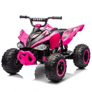 LALAHO Quad Electrique Enfants 12V,Voiture Électrique Enfants avec LED Et Musique,ATV pour Enfant de 3 à 8 Ans (Rose) (Sarefun, neuf)