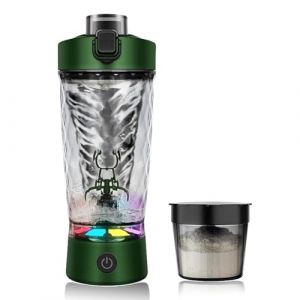 flintronic Shaker éléctrique Rechargeable, 650ml Portable Shaker éléctrique, Rechargeable USB Bouteille de Shaker de Protéines sans BPA avec Boîte à Poudre avec Poignée pour Le Fitness Le Sport(Vert) (flintronic®-eu, neuf)