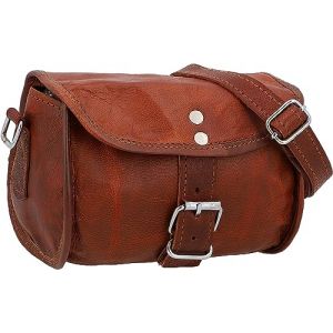 american blue Sacoche de v&eacute;lo en cuir pour guidon de v&eacute;lo Sac de selle Sac &agrave; bandouli&egrave;re en cuir Marron vintage (American blue, neuf)