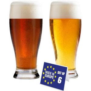 NORDIC SCHILLER Lot de 6 verres &agrave; bi&egrave;re de qualit&eacute; sup&eacute;rieure - 570 ml - 100 % sans plomb - Verres &agrave; bi&egrave;re de bl&eacute; - Verres &agrave; bi&egrave;re Pilsner - Verres &agrave; bi&egrave;re (HAFENX, neuf)