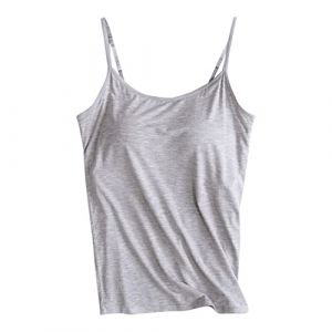 G&eacute;n&eacute;rique Camisole Femme D&eacute;bardeur Avec Soutien Debardeur Gorge Integre Sans Bretelles Tenue Sport Confortable Toute La Journ&eacute;e Top Ete Haut Int&eacute;gr&eacute; Armatures De Vacances &Agrave; Plage Gilet Manche (Clumanbbl, neuf)