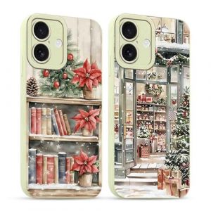 Yoedge 2 Pièces Noël Coque pour iPhone 17, Christmas Bonhomme de Neige Motif Dessin Noel Housse, Souple Silicone Antichoc Bumper Protection Camera Smartphone Case pour iPhone 17 6,3", Hiver (VIP FLAG CENTER, neuf)