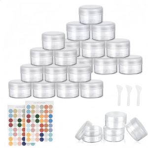 Flintronic 24PCS - Petit Pots Vide Cosm&eacute;tiques 30g/30ml et 20g/20ml, Contenants Cosm&eacute;tiques Pot &Eacute;chantillon Transparent avec Spatule et &Eacute;tiquette, Petits Pots en Plastique Clair de Voyage (flintronic, neuf)