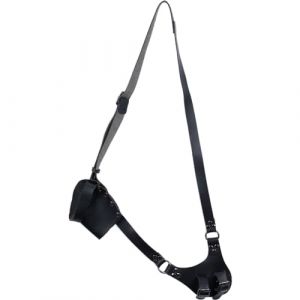 GORGECRAFT Ceinture Fourreau D'Épée Réglable Noire avec Cuir de Grenouille D'Épée Étui de Poignard de Pirate Médiéval Sangle D'Épaule Support de Gaine Accessoire en Tissu pour Guerrier, Cosplay (GORGECRAFT FR, neuf)