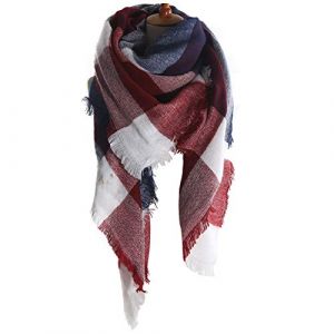 Bakicey Femme &eacute;charpe &eacute;tole Fille ch&acirc;le Foulard, Pashmina Echarpe a Carreaux Laine Mode Etole Plaid Foulards Oversize Shawl Cardigan Cachemire Chaud Automne Hiver Manteau Tricot Ponchos et Capes (H) (Bakicey, neuf)