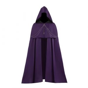 Cape m&eacute;di&eacute;vale pour homme - Costume gothique de vampire m&eacute;di&eacute;val - Longue cape &agrave; capuche - Halloween - Cosplay - Costume de carnaval - Renaissance - Trench coat - Sorci&egrave;re Hobbit - Cosplay, O violet (Bieuzhlo, neuf)