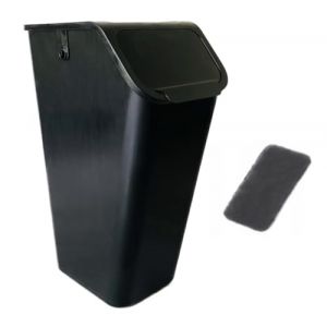 Go Practic Poubelle de Cuisine avec Couvercle 35l +filtre anti-odeurs, Plastique Corbeille tri Selectif, Bac de Recyclage Empilable, Conteneur &agrave; D&eacute;chets, Syst&egrave;me de tri, Fonction de Clic, 57 cm Nori (PRACTIC, neuf)