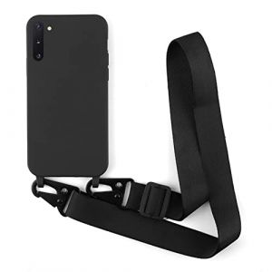 2NDSPRlNG Coque avec Collier Compatible avec Samsung Galaxy Note 10,Tour de Cou Lani&egrave;re en Corde Pendentif Housse Silicone Souple Case,Noir (2ndSpring, neuf)