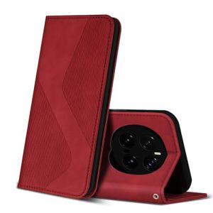 ZONNAVI Coque pour Honor Magic 7 Pro 5G, Premium &Eacute;tui Housse en Cuir de Protection avec [Emplacements Cartes] [Magnetique], Clapet Folio Portefeuille pour Honor Magic 7 Pro 5G (Rouge) (ZONNAVI, neuf)