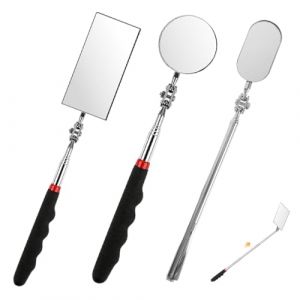 LEPZUR Lot de 3 Miroir D'Inspection T&eacute;lescopique Miroirs D'inspection pour Voiture T&eacute;lescopique Rotation 360 Degr&eacute;s pour V&eacute;rifier L'observation du V&eacute;hicule, M&eacute;caniciens, Outill (GloriseGO, neuf)
