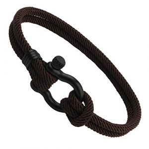 Bracelet Tress&eacute; en Corde Nautique Avec Fermoir Pour Homme, Femme Unisexe - D'Amiti&eacute;, D'Ancre, Fait &agrave; la Main, Manchette Tiss&eacute;e (星曦商贸, neuf)