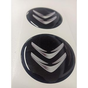 Enjoliveurs Citroen 60 mm Noir Tuning Effet 3D 3 m Résiné Bouchons Autocollants Autocollants pour jantes en alliage x 4 pièces (sticker's corner, neuf)