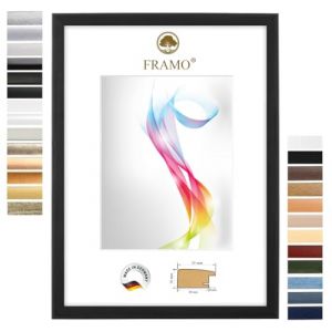 FRAMO Cadre photo en bois 32 x 45 cm (Dimension de l'image) en Pin Noir | Taille sélectionnable | Affiches | Puzzle | Collage | Sur mesure | personnalisés (Framecenter24_online, neuf)