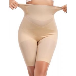 Vlazom Culotte Gainante Femme Taille Haute Shorty Minceur Effet Push Up avec Contr&ocirc;le Ventre Plat Sculptant Invisible，Beige，S (Vlazom, neuf)