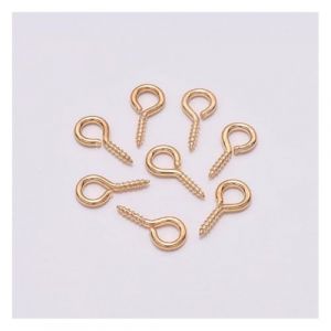 Wisafory Lot de 200 vis &agrave; &oelig;illet autoperceuses Mini &oelig;illets Mini vis &agrave; &oelig;illets Crochets &agrave; &oelig;illets pour anneaux pour bouteilles en bois et li&egrave;ge DIY Fabrication de bijoux KC Or 4 * 8mm (Qunrong, neuf)
