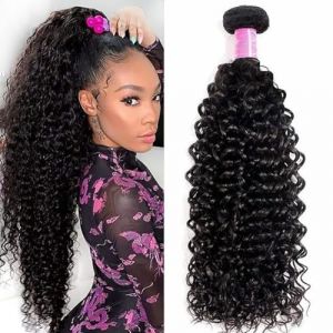 Perruque Femme Kinky Curly Human Hair Bundles 24 Pouce Longue Tissage Cheveux Naturels Boucl&eacute;s Meche Bresilienne En Lot Meche Naturelle Tissage Boucl&eacute; Naturel Couleur Noire Naturelle 1 Faisceaux (xuchang zeqian gongyipin youxian gongsi, neuf)