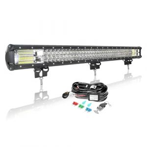 AUXTINGS Barre LED 86 cm 468W Con C&acirc;blage Stroboscope Rampe LED &Eacute;tanche Bar a LED 12V 24V Projecteur LED Longue Port&eacute;e Feux Phare de Travail LED pour V&eacute;hicules 4x4 Voiture Camion Tracteur Quad (AUXTINGS-EU, neuf)