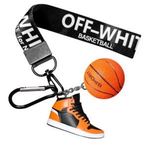 Porte-cl&eacute;s &eacute;l&eacute;gant avec mini baskets et cordon, excellent cadeau pour les amis, les enfants, la famille, Orange/noir, M (FuYingMen Store, neuf)