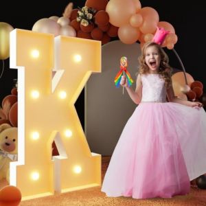 Lettre K géante lumineuse à DEL de 120 cm, panneau lumineux en mosaïque pour chapiteau, lettres LED pour Saint-Valentin, anniversaire, Noël, Nouvel An (VerveVoyageStore, neuf)