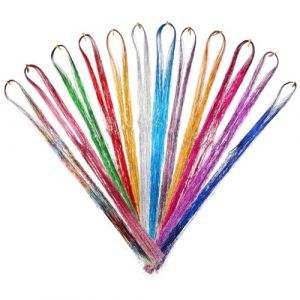 WRITWAA Cheveux De F&eacute;e Paillet&eacute;s Kit De Guirlandes Roses Pour Cheveux Accessoires De F&eacute;e M&egrave;ches De Paillettes Femme (Saieli, neuf)