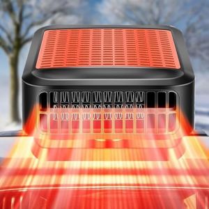 WEQNGIU Chauffage de Voiture, 12V 200W avec d&eacute;givreur et d&eacute;shumidificateur, Chauffage de Voiture Portable avec Prise Allume-Cigare, Chauffage Rapide et Refroidissement 2 en 1 (WQINGU, neuf)