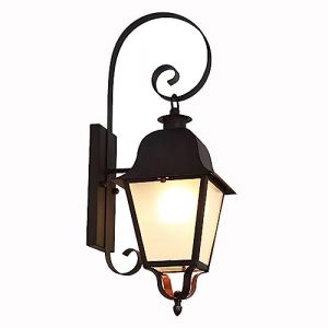 Wylolik R&eacute;tro Applique Ext&eacute;rieure, Noir M&eacute;tal ext&eacute;rieure Lampe murale en aluminium Avec abat - jour en verre, &Eacute;tanche Applique, Ext&eacute;rieure Applique col de cygne pour terrasse, v&eacute;randa et cour (Source store, neuf)