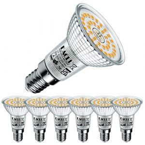 EACLL Ampoule LED E14 Blanc Chaud 6W Équivalent Incandescence Halogène 90W, Lot de 6. 695 Lumens 2700K Non Dimmable, Éclairag sans Scintillement, Large Faisceau 120° Spot, R50 Lampe à Réflecteur (EACL, neuf)