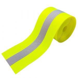 MARARDI Bande Réfléchissante pour la Couture - [5 Mètres x 50 mm] non Adhésif [Jaune Fluo] Ruban D'avertissement Réfléchissant 100% Polyester - Ruban de Sécurité Haute Visibilité - Réfléchissant ≥300 (MARARDI, neuf)