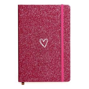 ZTUOK Carnet A5 &agrave; paillettes, Journal lign&eacute; Bloc-notes A5 pour filles femmes, Joli journal brillant avec carnet &agrave; couverture rigide en forme de c&oelig;ur &agrave; lignes d'universit&eacute; pour le travail, l'&eacute;cole, la (ZTUO-UK, neuf)