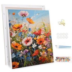 MEIYUDA Peinture par Numero Adulte avec Cadre, Inflorescence Fleur Kit de Peinture à l'Huile sur Toile par Numéro, Peinture par Numero Débutants Acrylique Pigmentée, Decoration Maison Cadeau 30x40cm (JINBEIKANG, neuf)