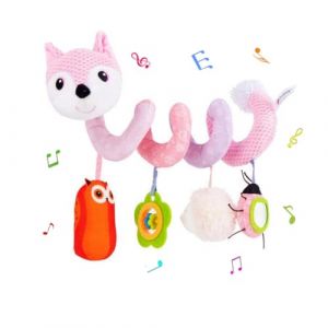 Spirale Jouets pour bébés,Jouet à Suspendre en Spirale pour Bébé avec BB Scream,Jouet à Suspendre au Lit, pour Landau Siège De Voiture Activité Poussette Jouet Suspendu pour 3 6 9 12 Mois (Rose) (Jinchelle, neuf)