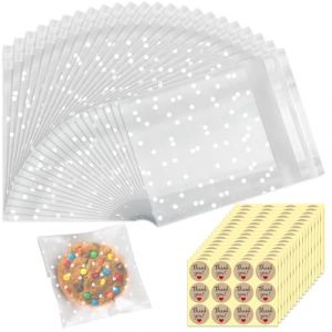 200 Pi&egrave;ces Sachet pour Gateau Plastique Cellophane Transparent Adhesif Emballage Biscuit Autocollant 8&times;10 cm Sachet Plastique Bonbon Individuel Alimentaire Confiserie Pochette Bonbon Sac a Biscuit (KeKeTrading, neuf)