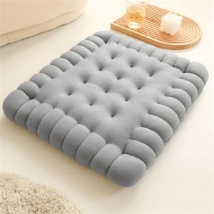 Morbuy Coussins de Jardin, Cookies Cr&eacute;atifs Coussin Exterieur, Epais Tatami Coussin Chaise Polyester Galette de Chaise pour Int&eacute;rieur Patio Coussin Chaise Exterieur (40x40cm-1PC,Carr&eacute; Gris) (Morbuy, neuf)