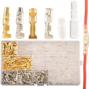 400pcs Laiton Bullet Connecteurs Kit, Mâle et Femelle Bullet Terminal Connecteur avec Manchons Isolants, Cosses Electriques Moto Connecteur Electrique Automobile Cosse Bullet Cosse Ronde a Sertir (thelostdecade, neuf)