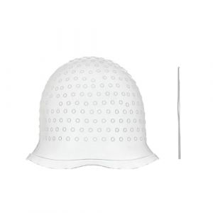 Bonnet à cheveux, bonnet à mèches en silicone, kit de coloration pour mèches de cheveux, accessoires de beauté pour mèches avec 1 aiguille en acier, bonnet avec trous (Zhenxushangmao, neuf)