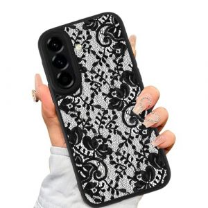 Xylota Magn&eacute;tique Coque pour Samsung Galaxy A56 5G Translucide Mat PC Housse &Eacute;tui Compatible avec MagSafe, Aesthetic Design Dentelle Noir Motif Protection Etui Cover pour Samsung A56 5G 6,7'' - 02 (chusuishao, neuf)